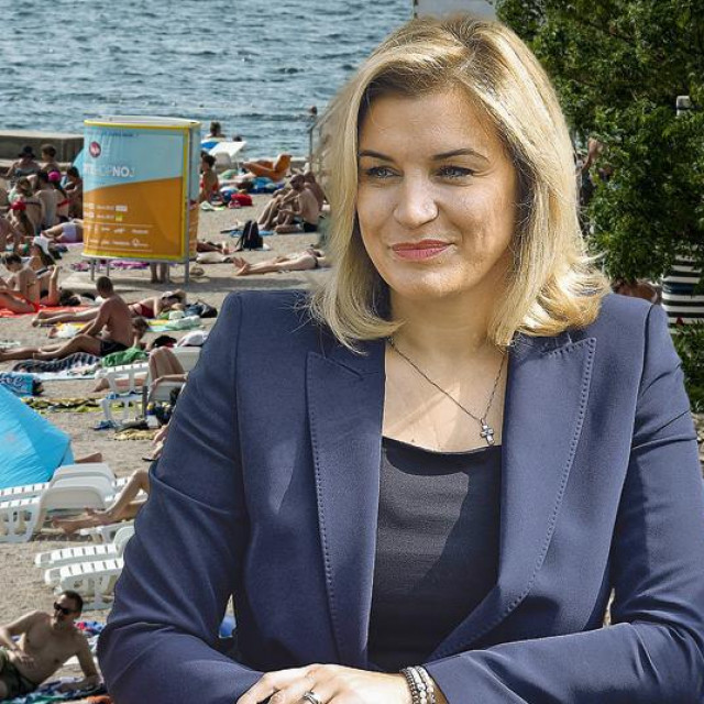 Ilustracija plaže i Nikolina Brnjac