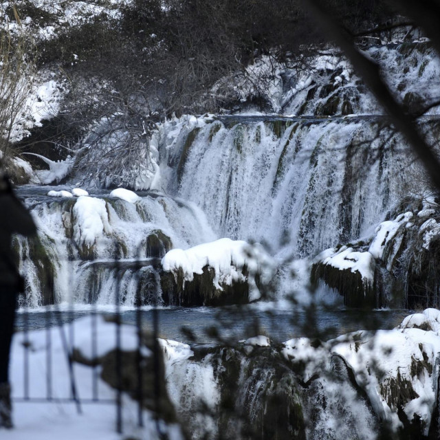 Nacionalni park Krka pod pokrivacem snijega i leda