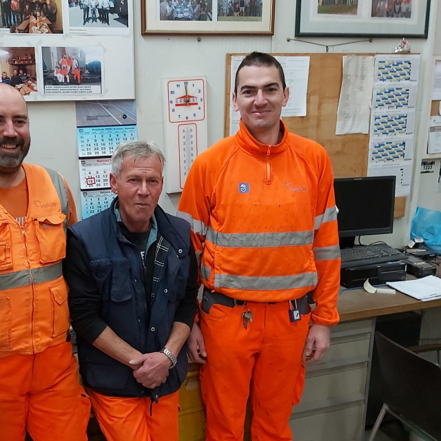 Damir Brenčić, Bruno Dobrić i Vlado Franković. Tim Holcimovih zaposlenika koji su osvojili prvu nagradu
