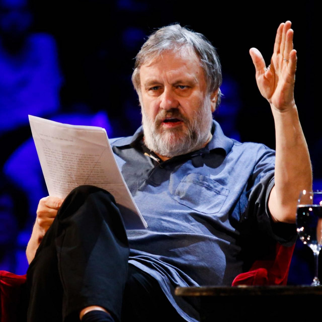 Zagreb, 040519.
HNK.
Filozof Slavoj Zizek gostovao na Filozofskom teatru u HNK.
Na fotografiji: Slavoj Zizek.