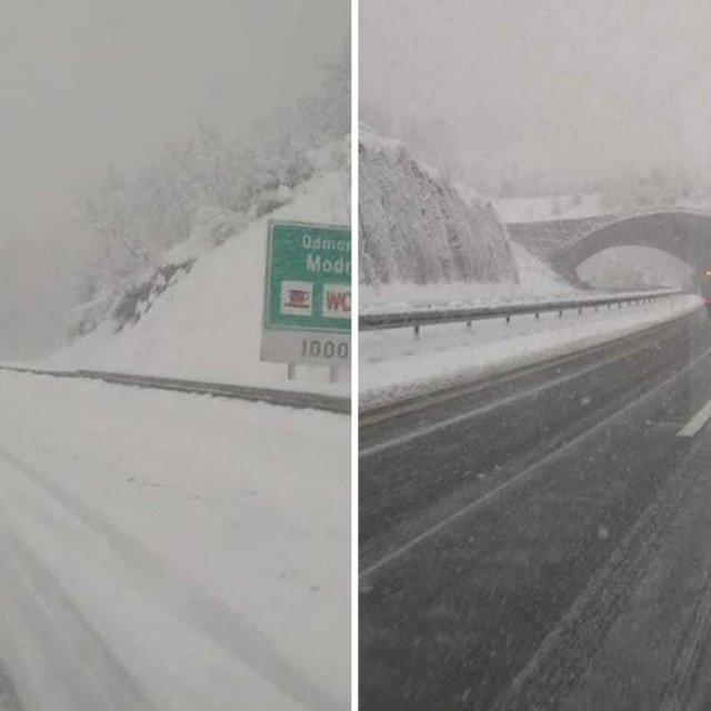 Snijeg na autocesti A1