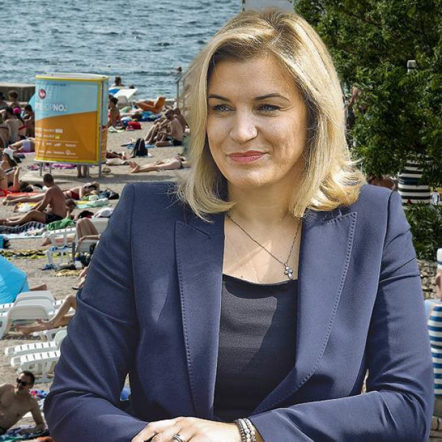 Ilustracija plaže i Nikolina Brnjac