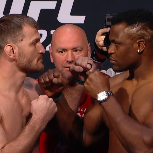 Stipe Miočić, Dana White i Francis Ngannou