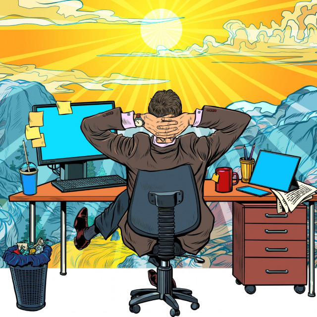 Rad od kuće, ilustracija