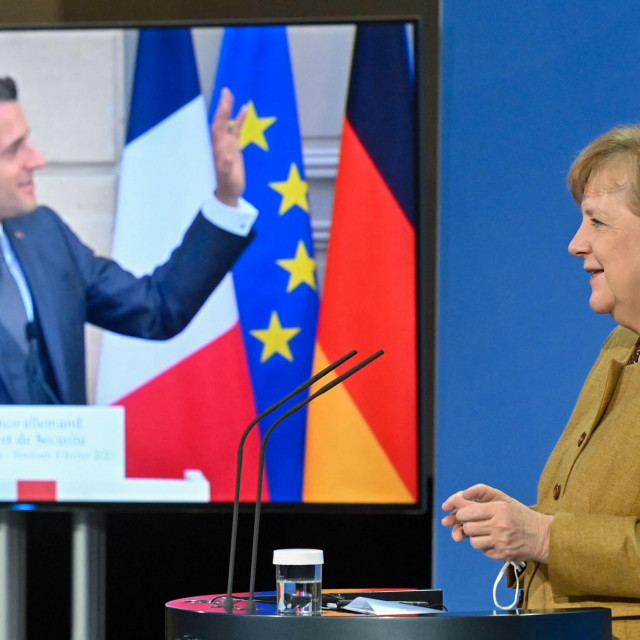 Konferencija Emmanuela Macrona i Angele Merkel