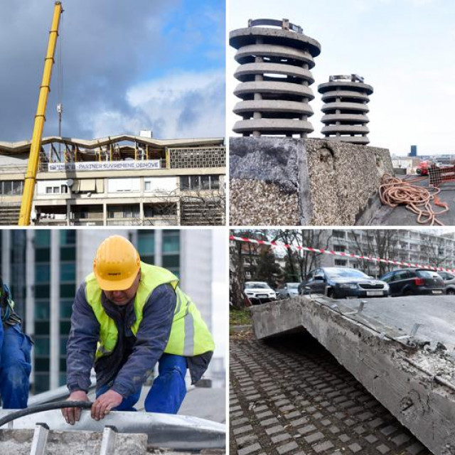 Skidanje nadstrešnice sa zgrade u Vukovarskoj 52