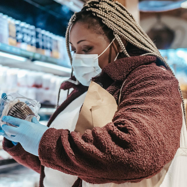 Woman buying food