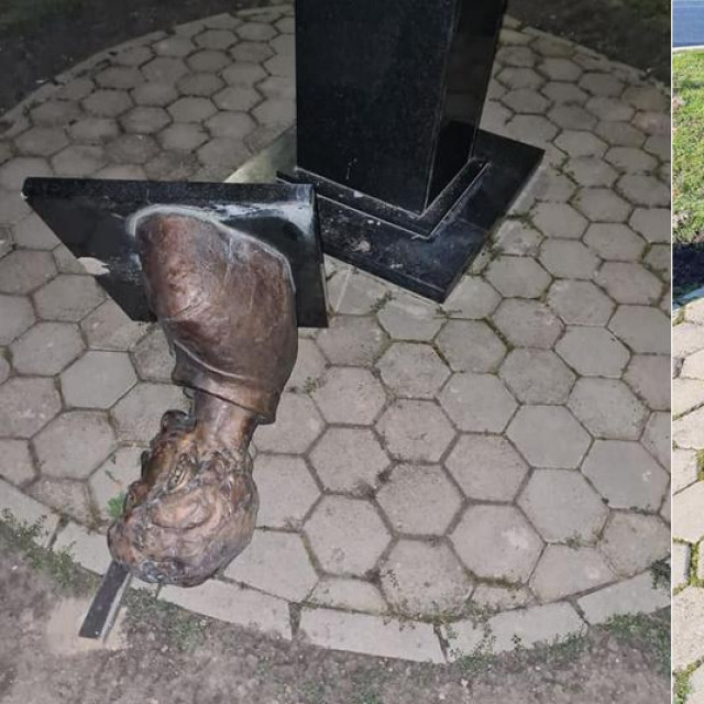 Vandalizirana bista Šandora Petefija