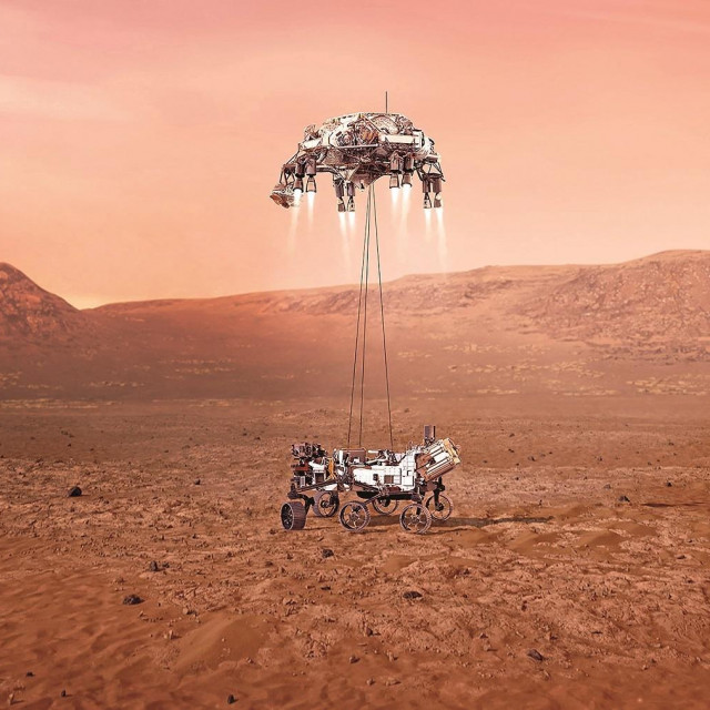 Ilustracija idealnog slijetanja Perserverancea na Mars