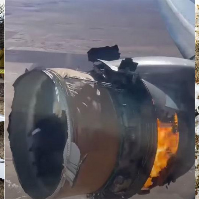 Krhotine Boeinga i zapaljeni motor