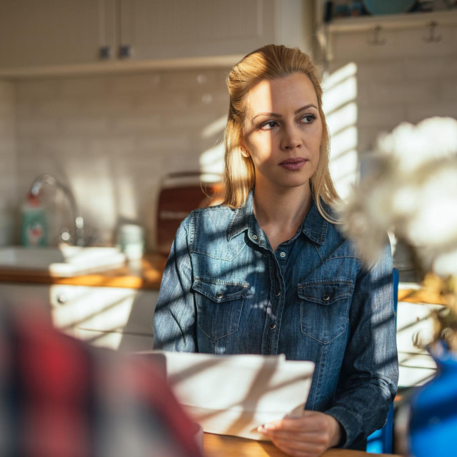 Attractive woman thinking about new options