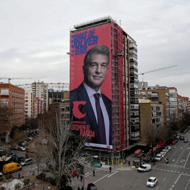 Joan Laporta na predizbornom plakatu
