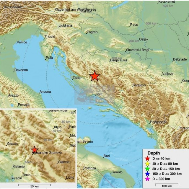 Potres s epicentrom kod Vrlike