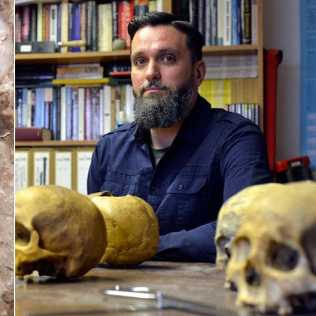 Mario Novak i ostaci jedne od žrtava u Potočanima