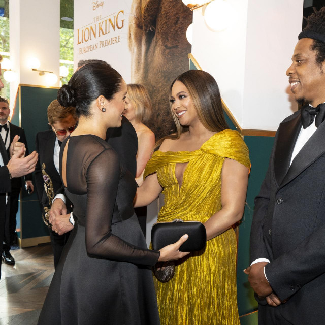 Princ Harry i Meghan Markle upoznaju Beyonce i Jay Z-ja na europskoj premijeri ”Kralja lavova” u Londonu, 2019.