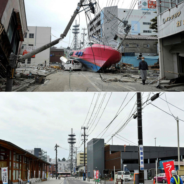 Ishinomaki prije 10 godina i danas