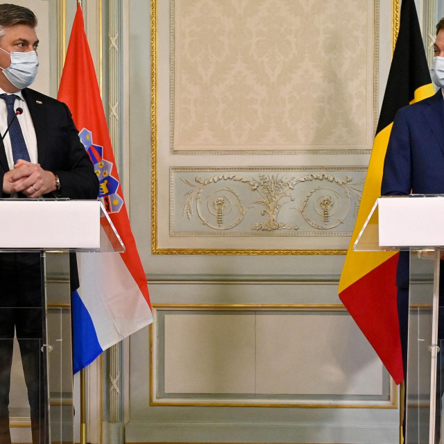 Premijer Andrej Plenković s belgijskim premijerom Alexanderom De Croom