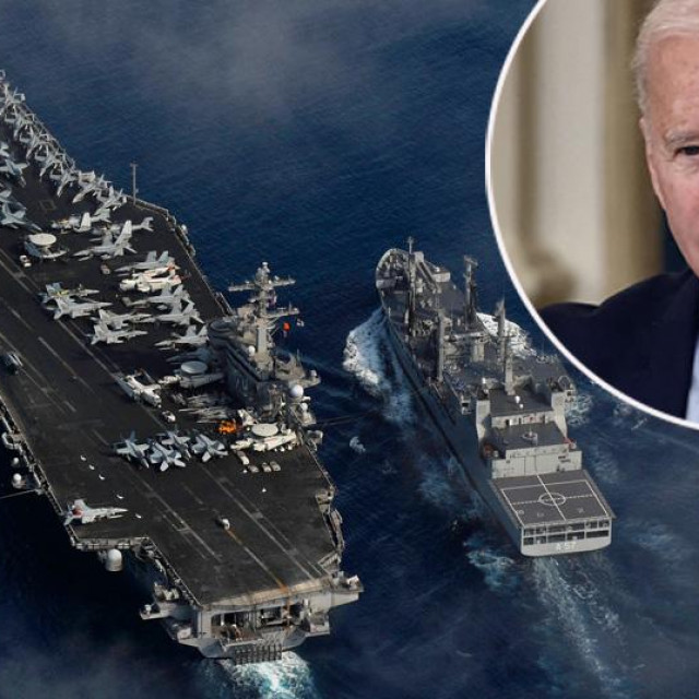 Nosač aviona USS Carl Vinson i Joe Biden u krugu