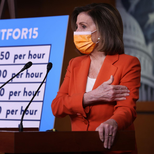 Nancy Pelosi održala je konferenciju za medije nakon izglasavanja programa fiskalnih poticaja