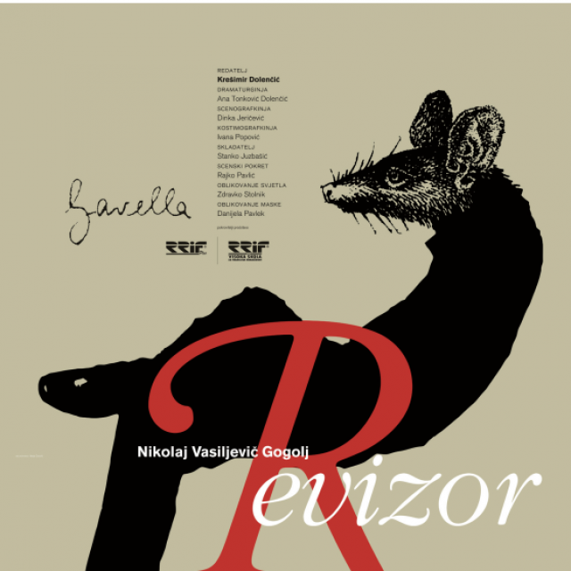 Plakat Vanje Cuculića, uz predstavu Revizor