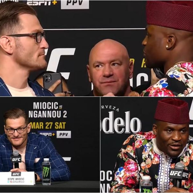Stipe Miočić, Dana White i Francis Ngannou
