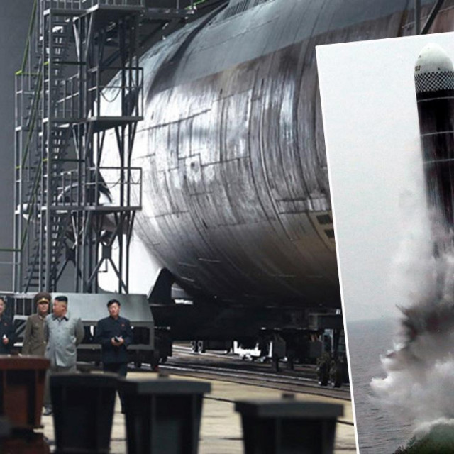 Kim Jong-un u inspekciji brodogradilišta u kojem se gradi nova podmornica i balistički projektil kojeg je Sjeverna Koreja ranije lansirala s druge podmornice
