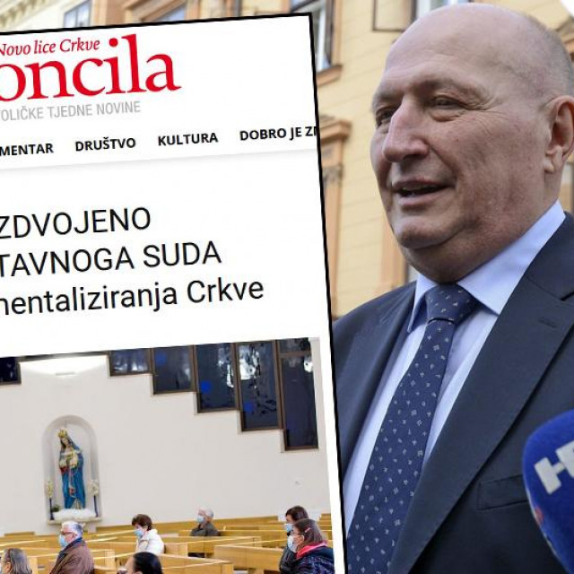 Zvonimir Šeparović i screenshot komentara glavnog urednika Glasa Koncila