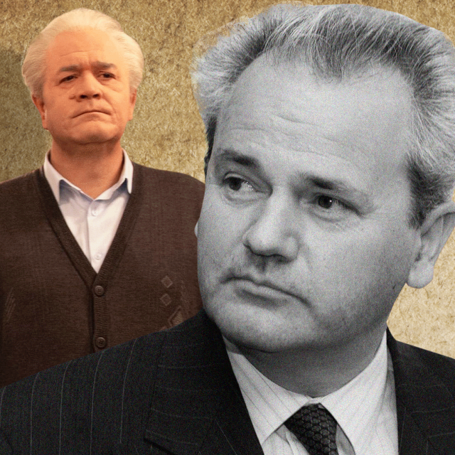 Mirjana Karanović, Boris Isaković (kao Mira Marković, odnosno Slobodan Milošević) te sam Slobodan Milošević