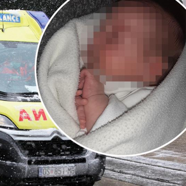 Vozilo Hitne pomoći i beba koja je preminula u domu za djecu