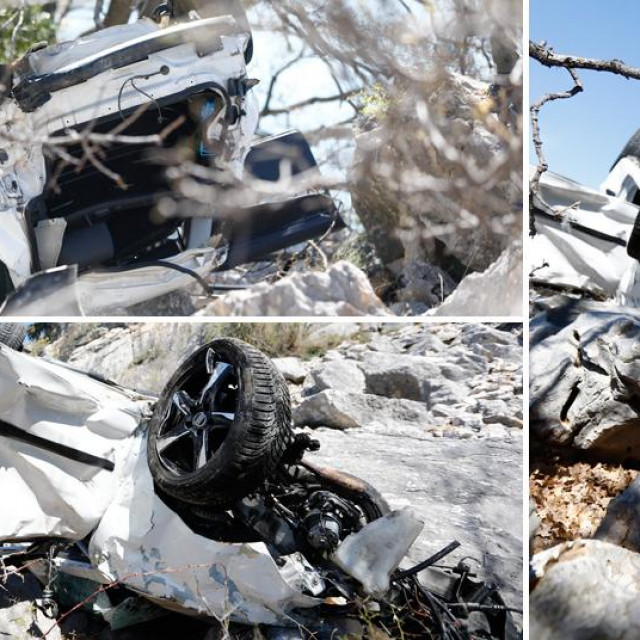 Mjesto teške prometne nesreće kod ulaza u Staru Bašku