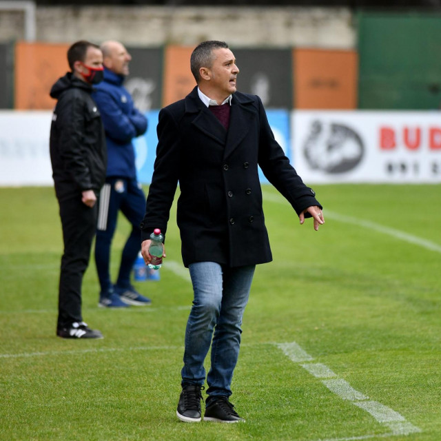 Sibenik, 030421.
Stadion Subicevac
Nogometna utakmica 27. kola 1. HNL HNK Sibenik - GNK Dinamo.
Na fotografiji: Sergi Escobar, trener HNK Sibenik.