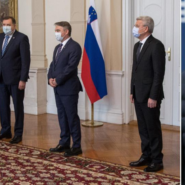 Susret Boruta Pahora s članovima Predsjedništva BiH, Janez Janša