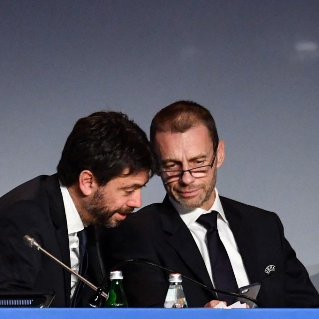 Predsjednik Juventusa Andrea Agnelli i predsjednik UEFA-e Aleksandar Čeferin