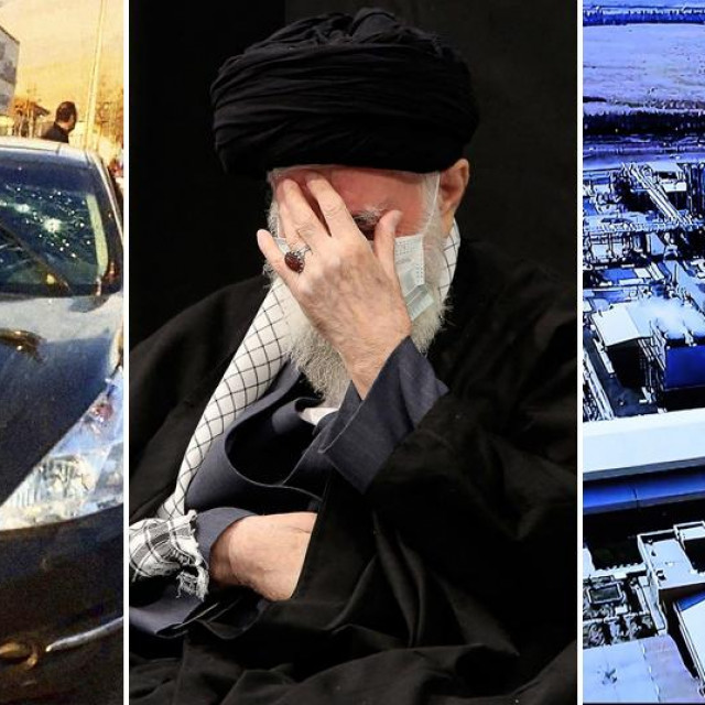 Prizor s mjesta atentata na Mohsena Fakhrizadeha, ajatolah Ali Hamenei i nuklearno postrojenje Natanz