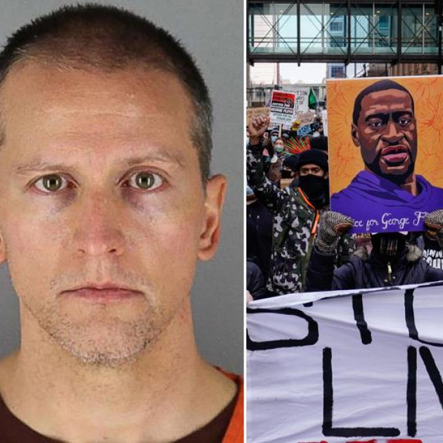 Prizori iz Minneapolisa i Derek Chauvin u sredini