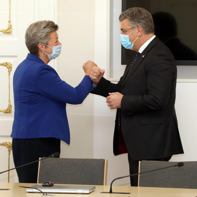 Ylva Johansson i Andrej Plenković