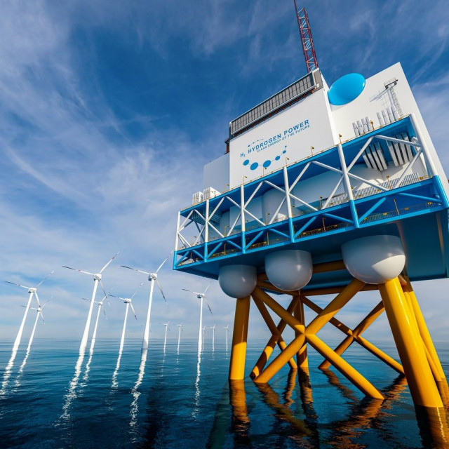 Ilustracija, proizvodnja energije iz vodika