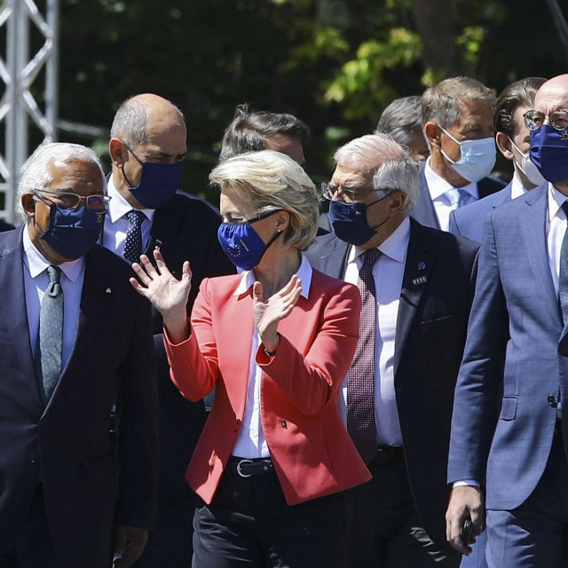Antonio Costa, Ursula von der Leyen, Charles Michel u Portu