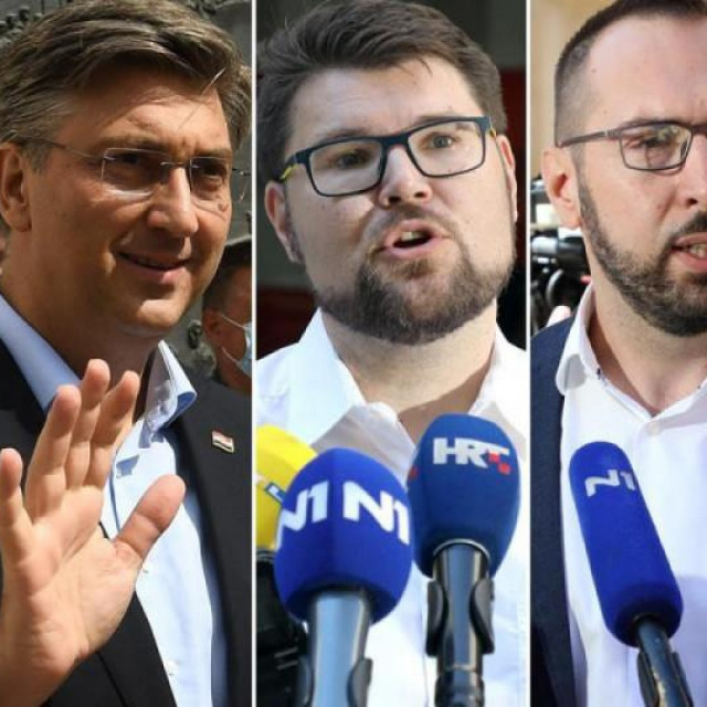 Andrej Plenković, Peđa Grbin, Tomislav Tomašević, Božo Petrov i Miroslav Škoro