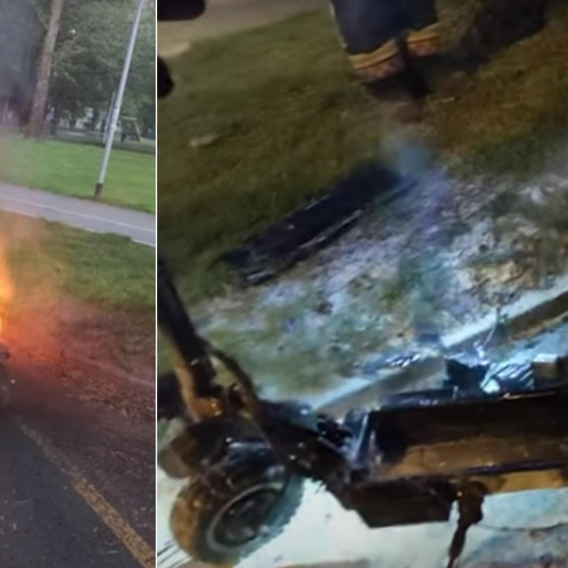 Izgorio električni romobil