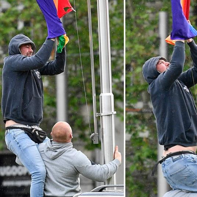 Vandali deru zastavu duginih boja u Zagrebu