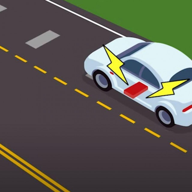 Prikaz induktivnog punjenja na cesti