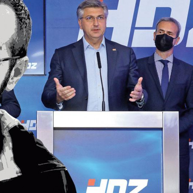 Tomislav Tomašević (lijevo), Andrej Plenković sa suradnicima (glavna fotografija)