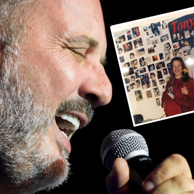 Tony Cetinski i obožavateljica s gomilom njegovih postera u okviru