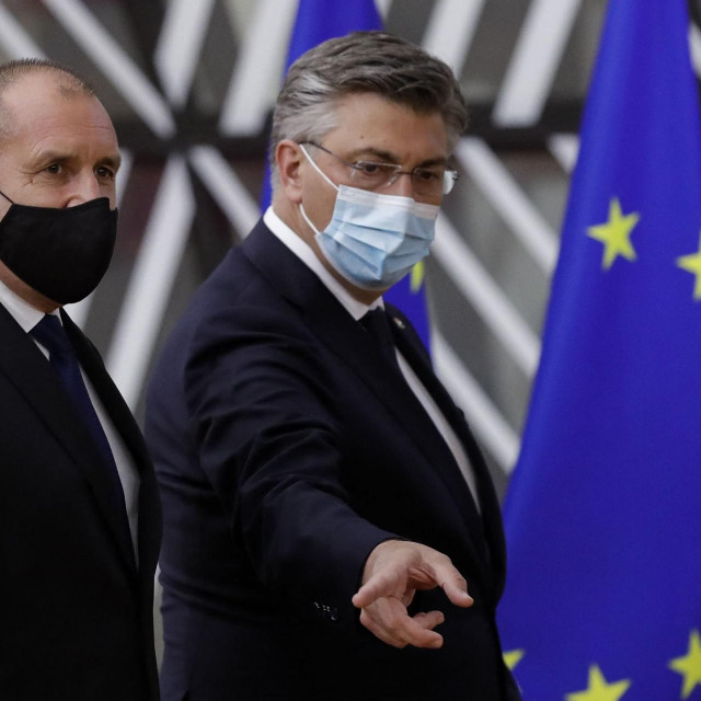 bugarski predsjednik Rumen Radev i Andrej Plenković u Bruxellesu