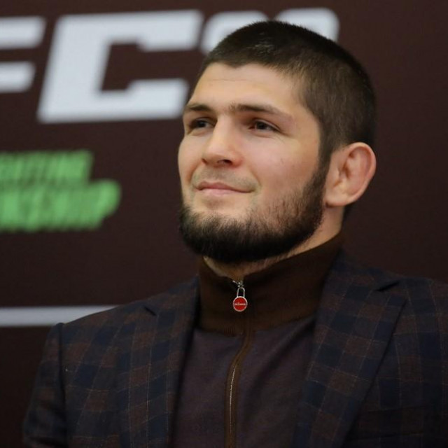 6104645 12.12.2019 Ultimate Fighting Championship (UFC) lightweight titleholder Khabib Nurmagomedov, of Russia, attends a meeting with his fans in Krasnodar, Russia.
Vitaly Timkiv/Sputnik (Photo by Vitaly Timkiv/Sputnik/Sputnik via AFP)