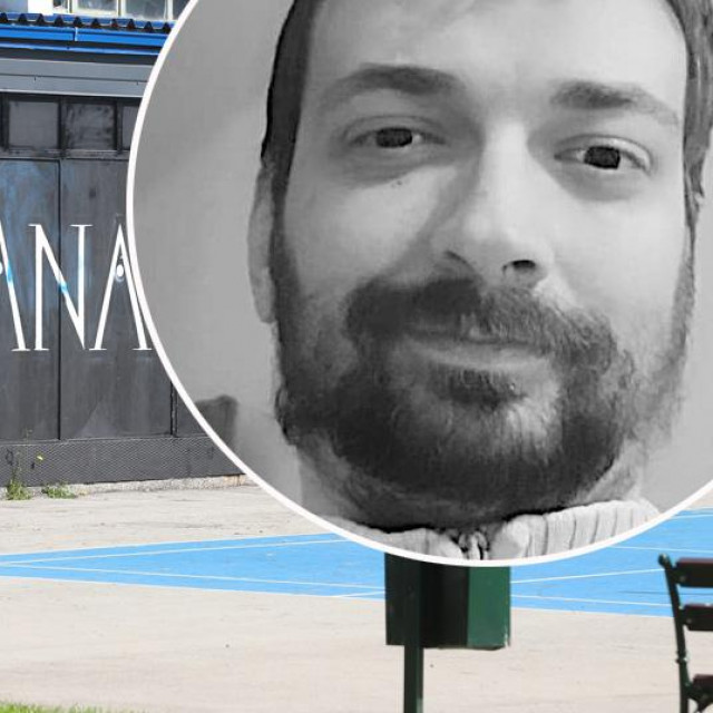 Kulturana, mjesto ispred kojeg je ubijenprofesor Nino Čengić (u krugu)