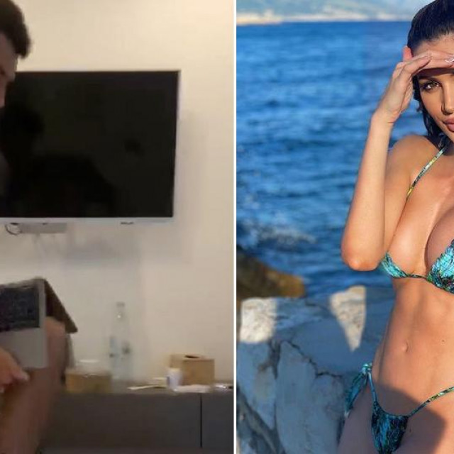 Bernard Tomić uništava laptop Vanesse Sierre (lijevo); Vanessa Sierra (desno)