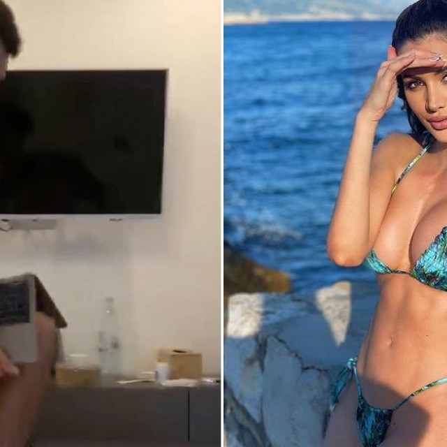 Bernard Tomić uništava laptop Vanesse Sierre (lijevo); Vanessa Sierra (desno)