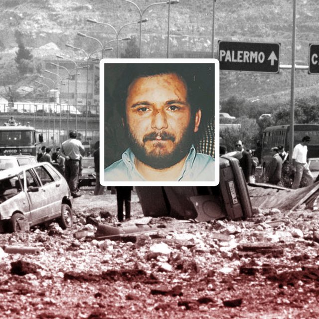 Giovanni Brusca i prizor poprišta atentata na Giovannija Falconea